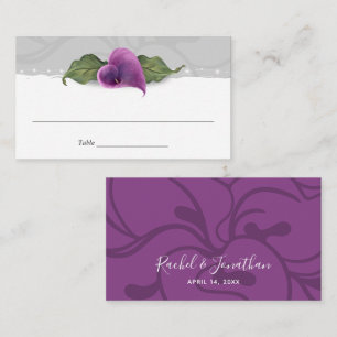 Paarse Calla Lily Wedding Elegant Floral Plaatskaartje