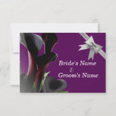 Paarse Calla Lily Wedding RSVP Kaartje (Achterkant)