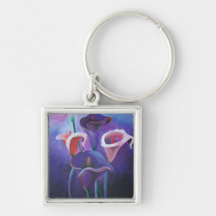 Paarse Callas Lila en Paarse kunst Sleutelhanger