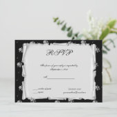 Paarse Cameo Roos Steampunk Gothic RSVP Kaart (Staand voorkant)