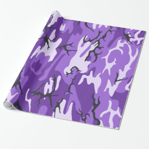 Paarse Camo Cadeaupapier