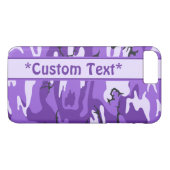 Paarse camo met aangepaste tekst Case-Mate iPhone case (Achterkant (Horizontaal))