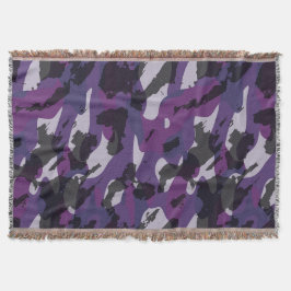Paarse Camouflage Abstract Deken