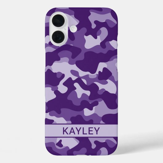 Paarse Camouflage Gepersonaliseerd Case-Mate iPhone Case (Achterkant)