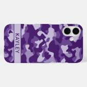Paarse Camouflage Gepersonaliseerd Case-Mate iPhone Case (Achterkant (horizontaal))