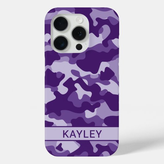 Paarse Camouflage Gepersonaliseerd Case-Mate iPhone Case (Achterkant)