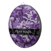 Paarse Camouflage Jouw naam personaliseren Dartbord (Voorkant Rechts)