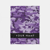 Paarse Camouflage Jouw naam personaliseren Fleece Deken (Voorkant)