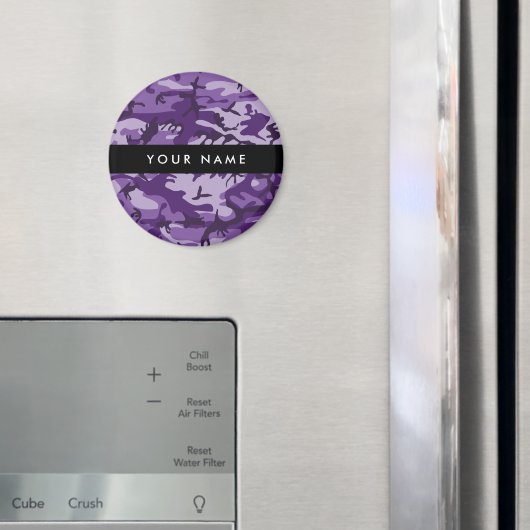 Paarse Camouflage Jouw naam personaliseren Magneet (Insitu (Koelkast))