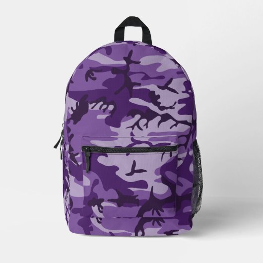 Paarse camouflage, leger, leger bedrukte rugzak (Voorkant)