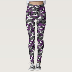 Paarse Camouflage Leggings