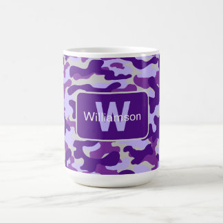 Paarse Camouflage Met Personalisatie   Koffiemok