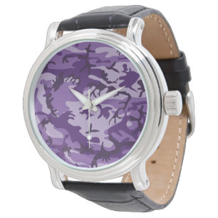 Paarse Camouflage, Militair, Leger Horloge
