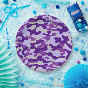 Paarse Camouflage  Papieren Bordje