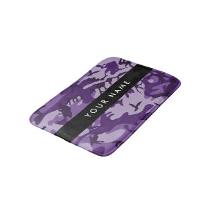 Paarse Camouflage Personaliseer je naam Badmat