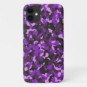 Paarse camouflagepatroon iPhone 11 hoesje