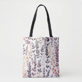 Paarse Canvas tas met bloemmotief (Voorkant)
