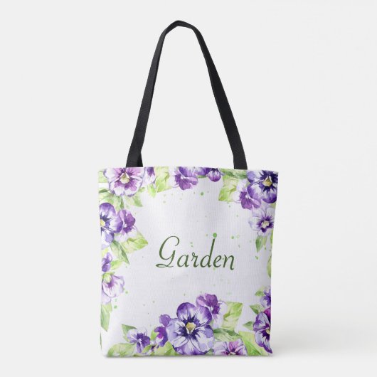 Paarse Canvas tas Pansy (Achterkant)