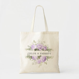 Paarse Canvas tas van het Wit-Floral