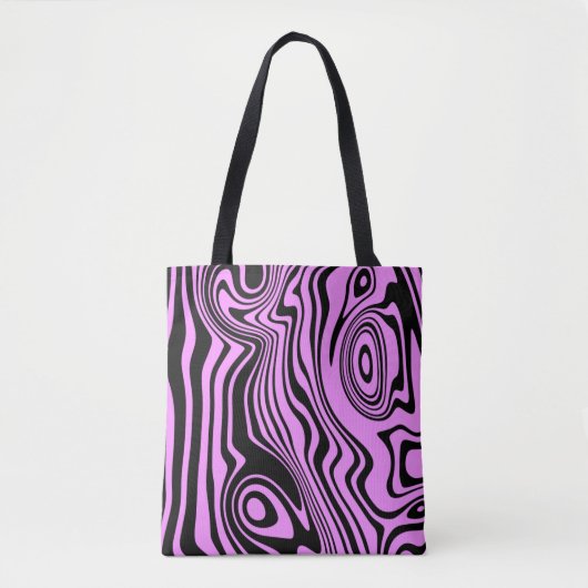 Paarse Canvas tas Waves Pattern - Kies kleur (Voorkant)