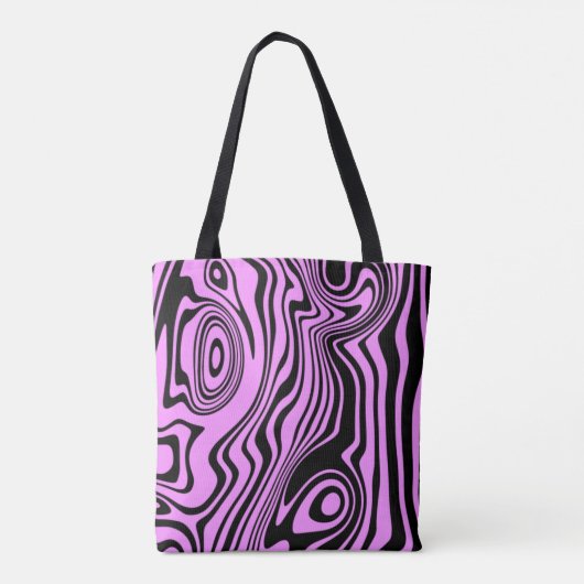 Paarse Canvas tas Waves Pattern - Kies kleur (Achterkant)