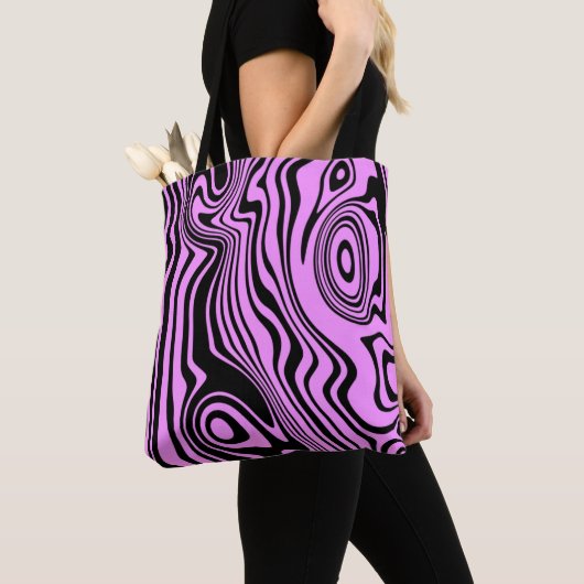 Paarse Canvas tas Waves Pattern - Kies kleur (Dichtbij)