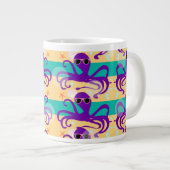 Paarse Cartoon Octopus Underwater Fun Design Jumbo Mok (Voorkant rechts)