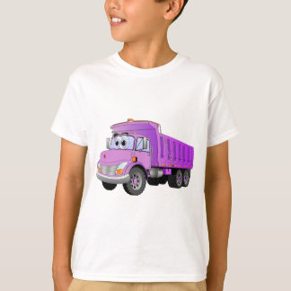 Paarse Cartoon van de vuilniswagen T-shirt