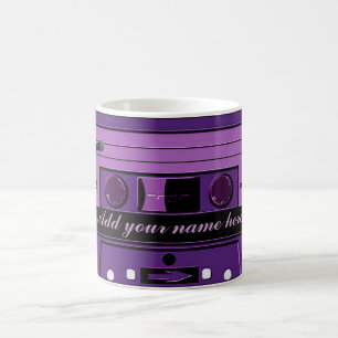 Paarse Cassette Groove_ Koffiemok