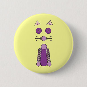 PAARSE CAT RONDE BUTTON 5,7 CM
