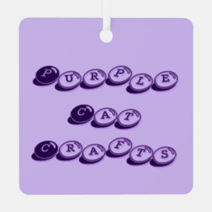 Paarse Cat Stijlvol Metalen Ornament
