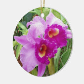 Paarse Cattleya Orchids Keramisch Ornament (Links)