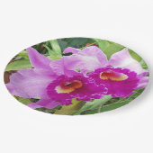Paarse Cattleya Orchids Papieren Bordje (Gekanteld)