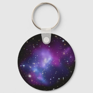 Paarse Celestial Space Photo Blank Sleutelhanger