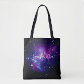 Paarse Celestial Space Photo Monogram Draagtas (Voorkant)