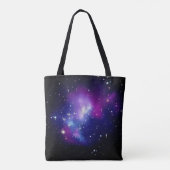 Paarse Celestial Space Photo Monogram Draagtas (Achterkant)