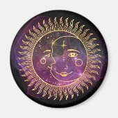 Paarse Celestial Sun en Moon Magneet (Voorkant)