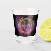 Paarse Celestial Sun en Moon Shot Glas (Voorkant)