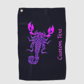 Paarse Celtic Knot Scorpion Golf Towel Golfhanddoek (Voorkant)
