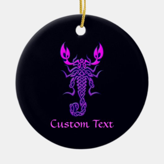 Paarse Celtic Knot Scorpion Keramisch Ornament (Voorkant)