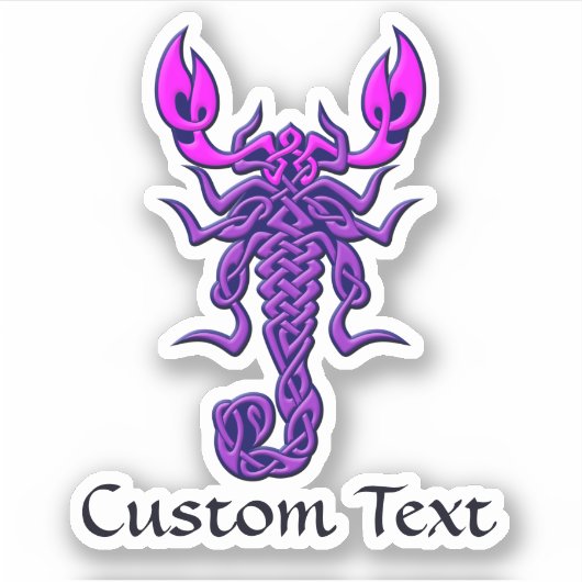 Paarse Celtic Knot Scorpion Sticker (Voorkant)