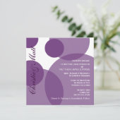 Paarse Champagne Bubbles Moderne Weddenschap Kaart (Staand voorkant)