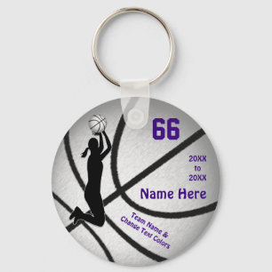 Paarse Cheap Basketbalteam cadeaus voor meisjes Sleutelhanger