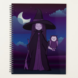 Paarse Cheeky Witch® Planner met heks en kippen