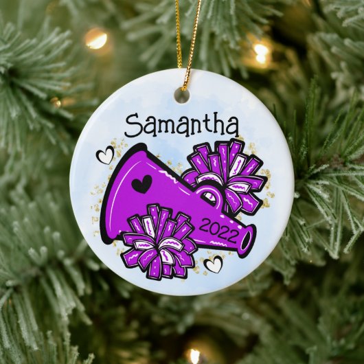 Paarse Cheer Ornament Megaphone Pom Cute (Boom)
