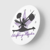 Paarse Cheering Rocks Wall klok (Hoek)