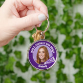 Paarse cheerleader foto High School Spirit Sleutelhanger (Hand)