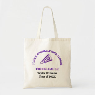 Paarse Cheerleader op de Middelbare School Persoon Tote Bag
