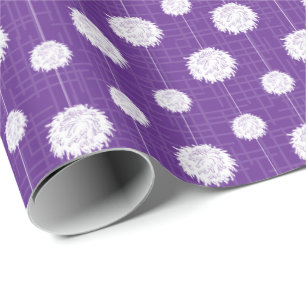 Paarse Cheerleader Pom Pom Pattern Cadeaupapier