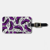 Paarse Cheetah High Hiel Shoe Print op Zebra Bagagelabel (Voorkant horizontaal)